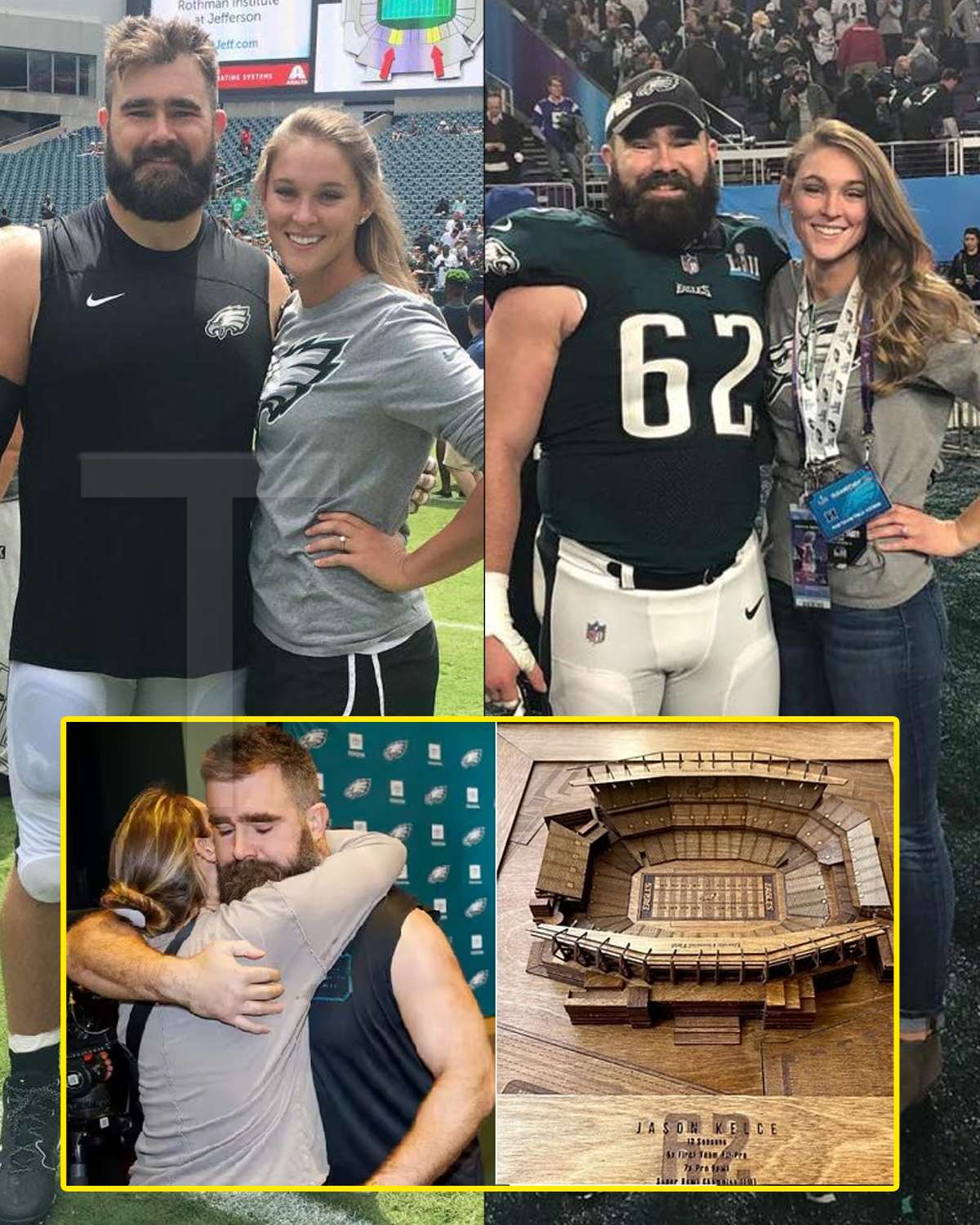 Kylie Kelce gifts husband Jason with stunning wood replica of Lincoln ...