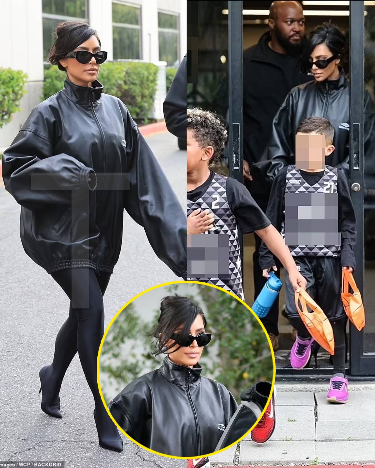 Kim Kardashian dons sporty Balenciaga outfit as she and ex Kanye West ...