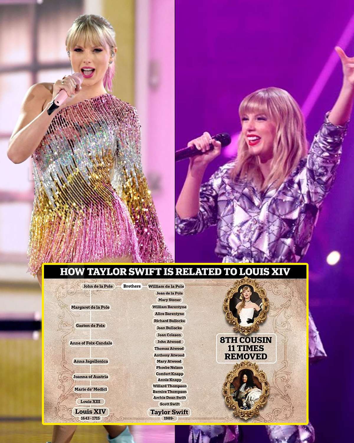 Family tree reveals Taylor Swift is a descendant of French King Louis ...